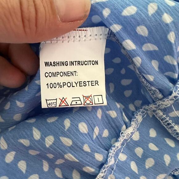 Womens Dress Size Small Blue Ruffles Summer Girly Cottage Garden Party Vacation - Picture 8 of 8